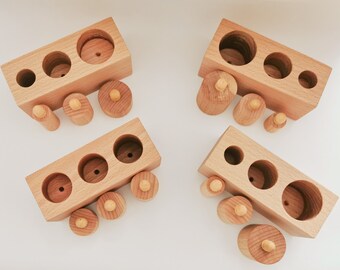 Montessori Knobbed cylinders, gift for toddlers, kids gift