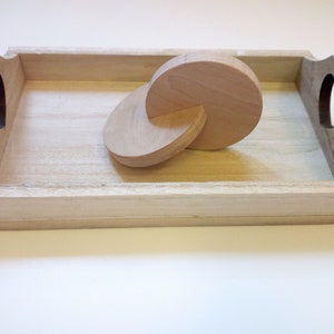 Montessori Interlocking wooden discs, gift for kids image 3