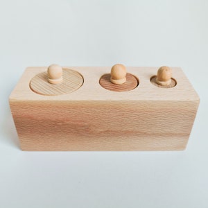 Montessori knobbed cylinders, diameter discrimination, gift for kids