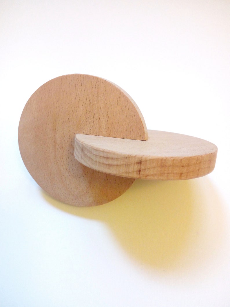 Montessori Interlocking wooden discs, gift for kids image 8