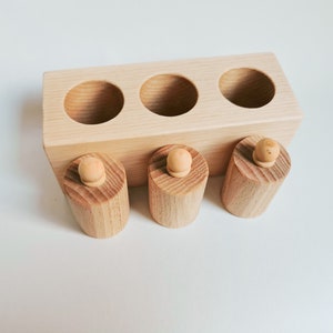 Montessori knobbed cylinders, pincer grasping exercise, gift for kids