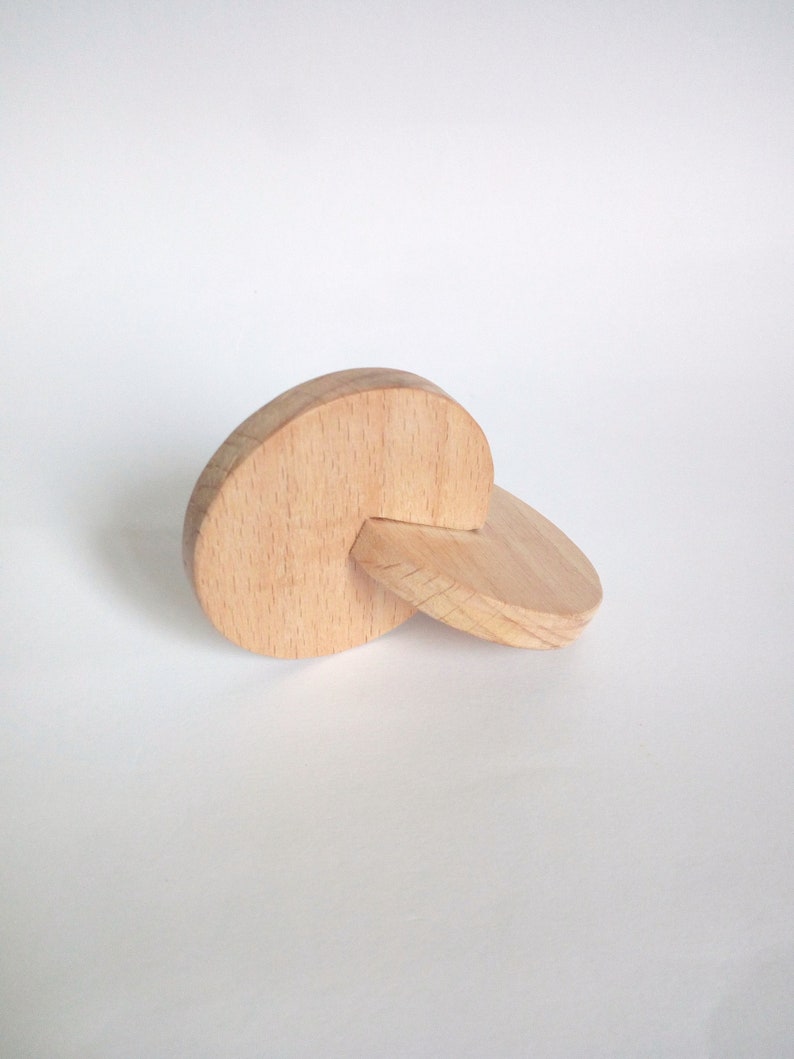 Montessori Interlocking wooden discs, gift for kids image 4