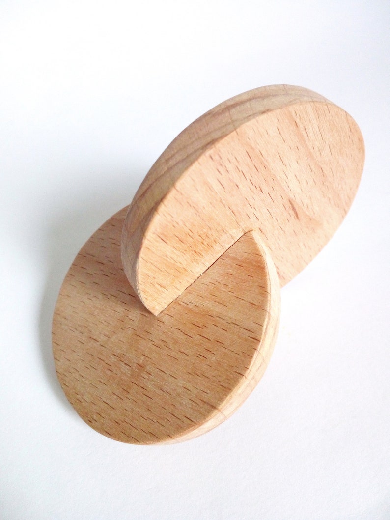 Montessori Interlocking wooden discs, gift for kids image 7