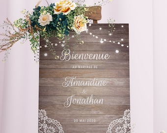 Panneau de Bienvenue Mariage - personnalisé