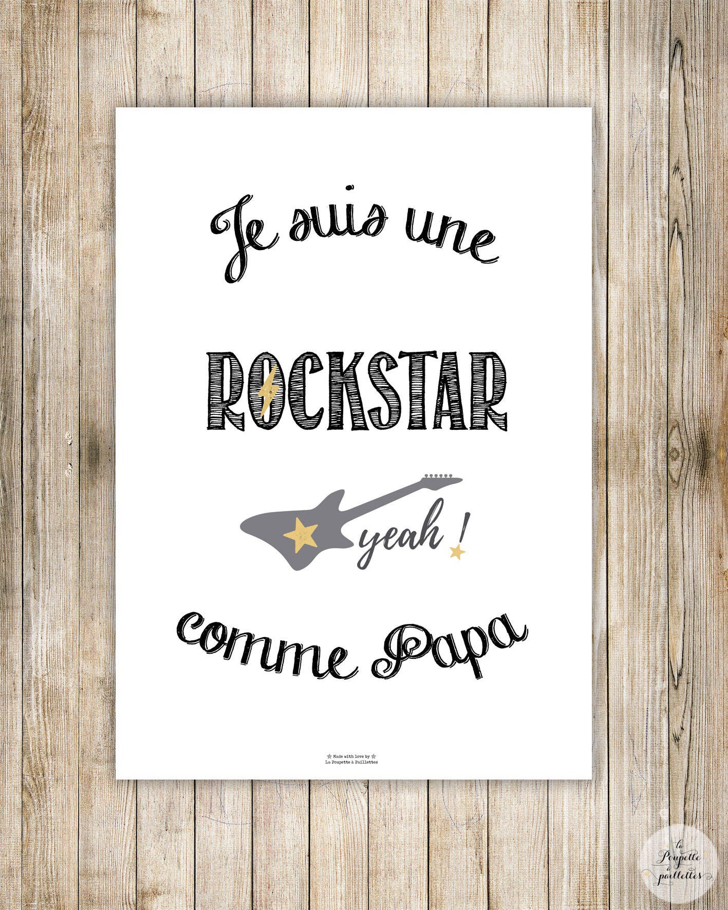 Destockage/Affiche A4 Pour Chambre d'enfant Rockstar