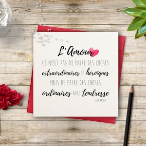 Carte d'amour - L'Amour ce n'est pas...