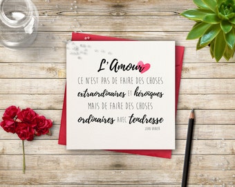 Carte d'amour - L'Amour ce n'est pas...
