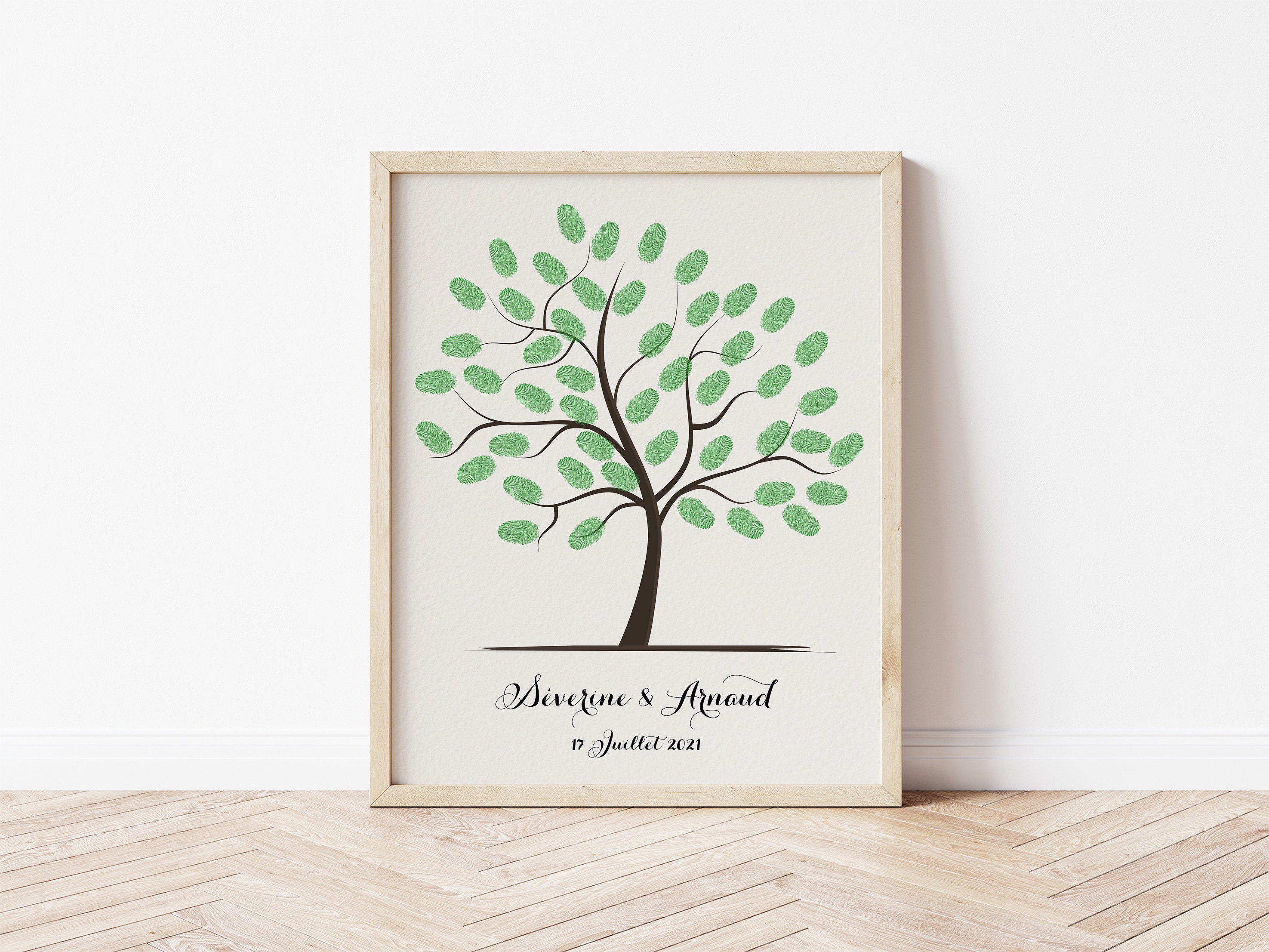 Arbre à Empreintes Personnalisé sur Carton Rigide ou Fichier Pdf