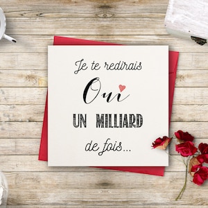 Carte d'amour - Je te redirais Oui...