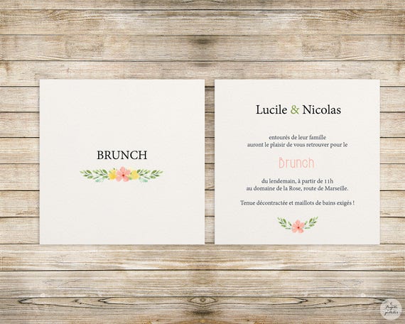 Kolekcja Botaniczna Zaproszenie Na Obiadbrunch Ogłoszenie Etsy