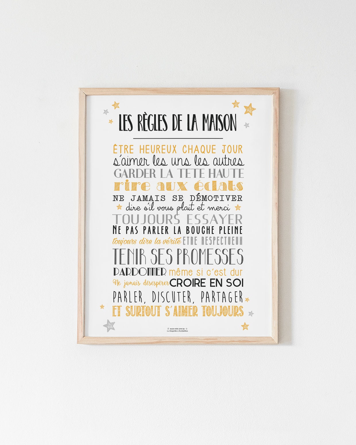 Affiche Les Règles de La Maison Personnalisé