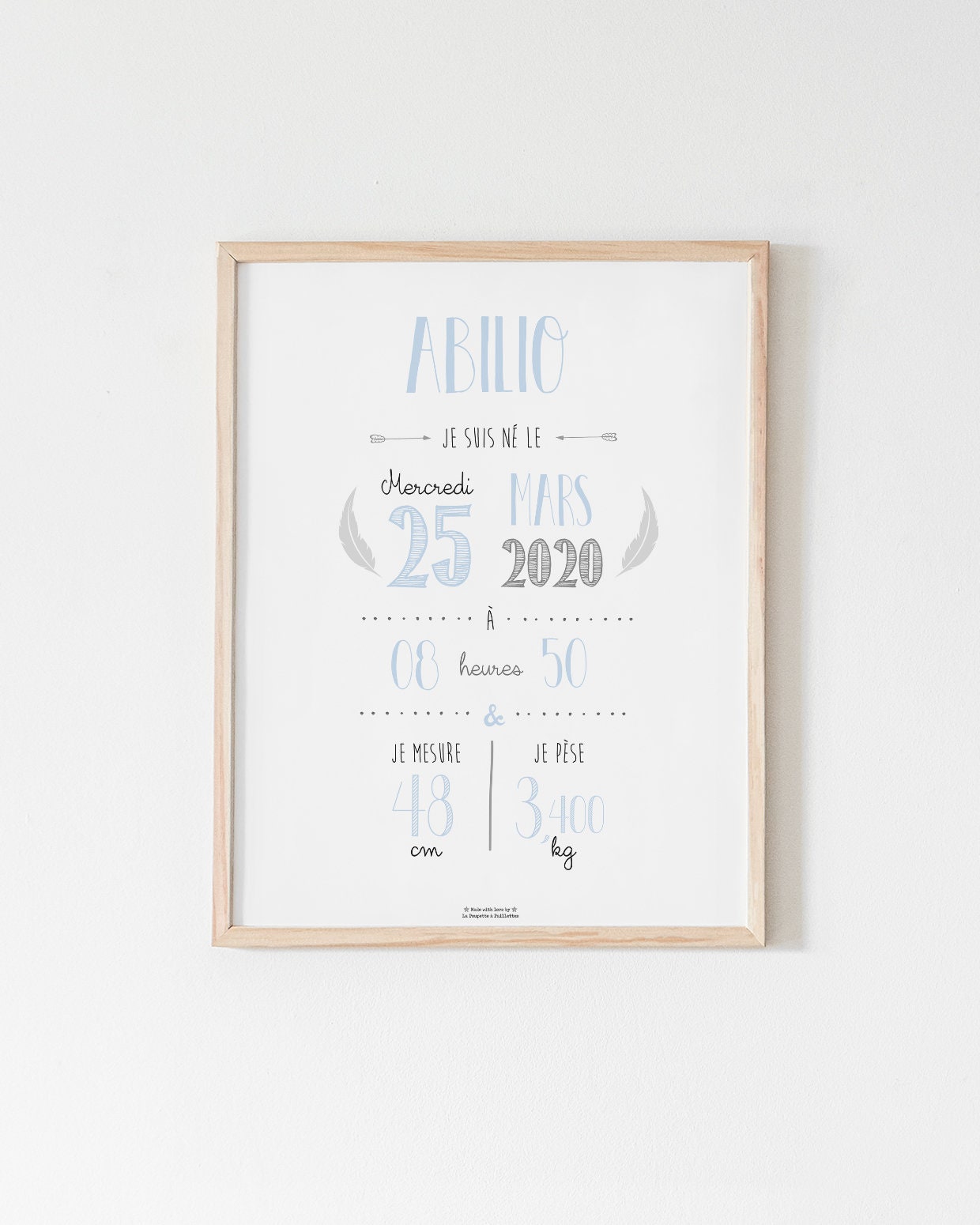 Affiche de Naissance Personnalisée - Ciel