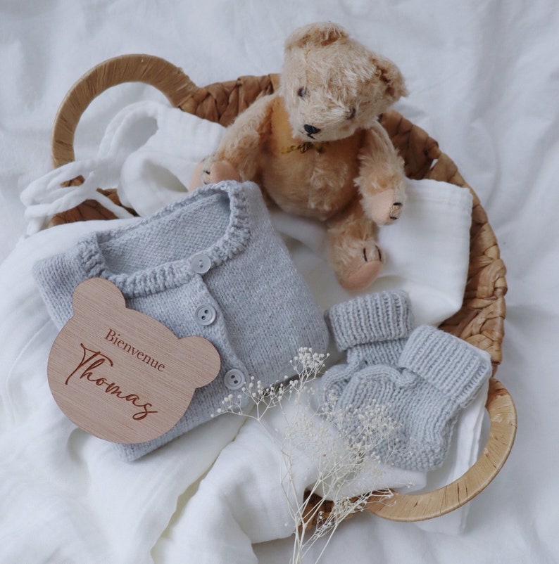 Carte étape personnalisée en bois Ourson image 2