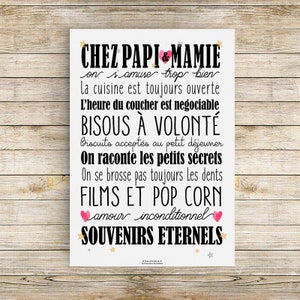 Cartel "Chez Mamie" o "Chez Papi & Mamie" Papi & Mamie
