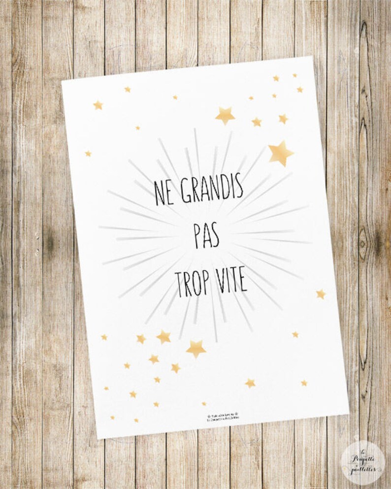 Affiche A4 Ne grandis pas trop vite pour chambre Etsy