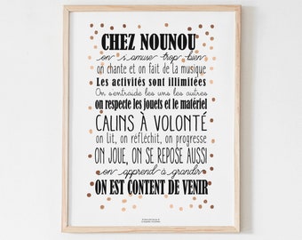 Affiche Chez Nounou personnalisable