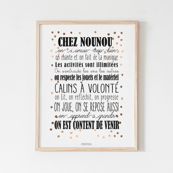 Affiche Chez Nounou personnalisable