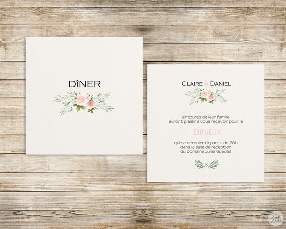 Rose Olivier Collection Zaproszenie Na Obiadbrunch Ogłoszenie Etsy
