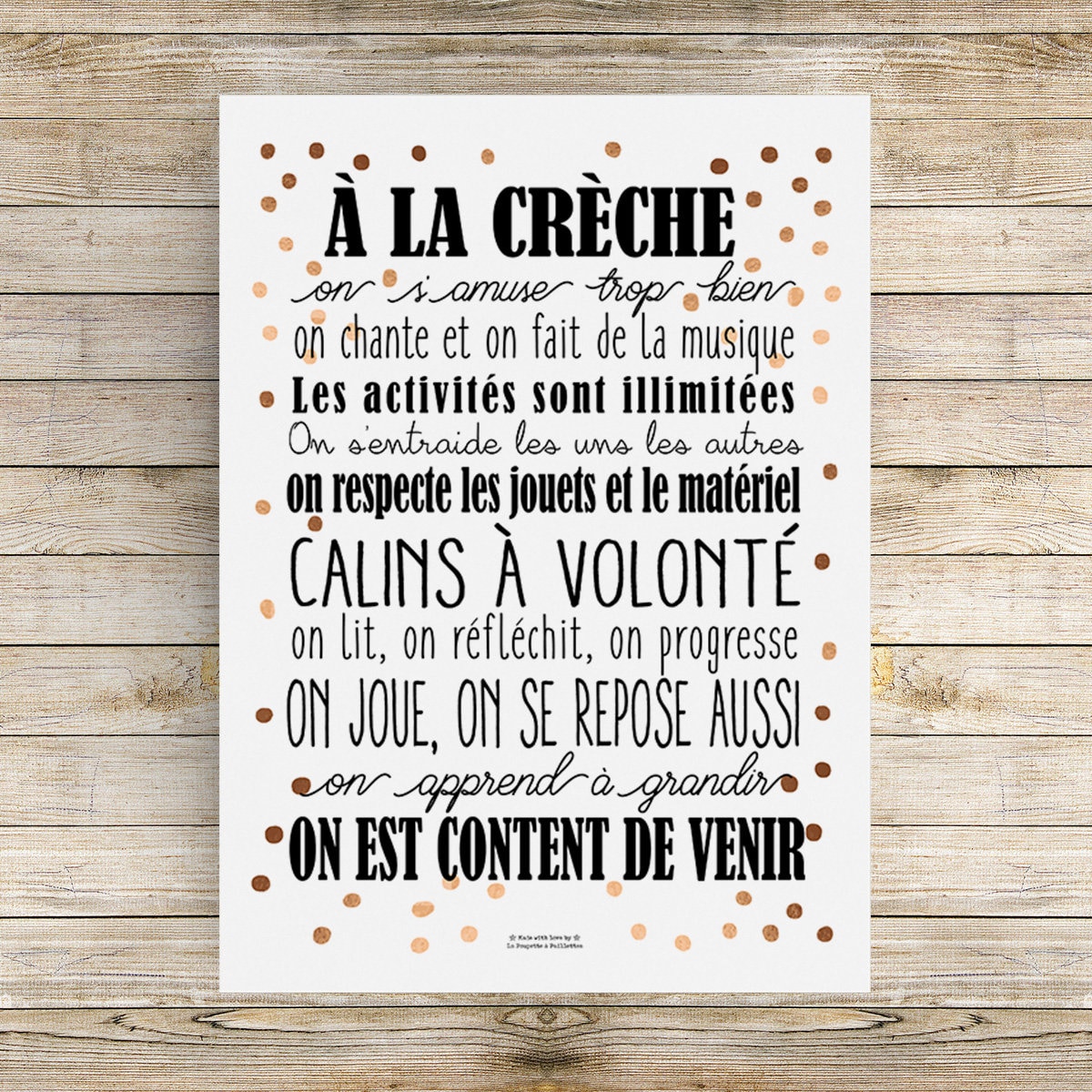 Affiche personnalisée pour nounous/crèches/MAM