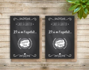 Cartes à gratter - Annonce Grand-Père/Grand-Mère