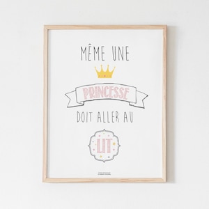 Destockage / Affiche pour chambre d'enfant - "Princesse"