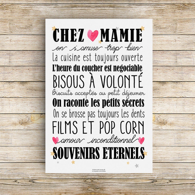 Cartel "Chez Mamie" o "Chez Papi & Mamie" imagen 2