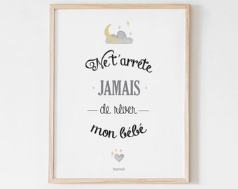 Cartel para habitación infantil - "Nunca dejes de soñar"