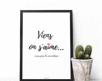 Destockage / Affiche A4 - "Viens on s'aime"