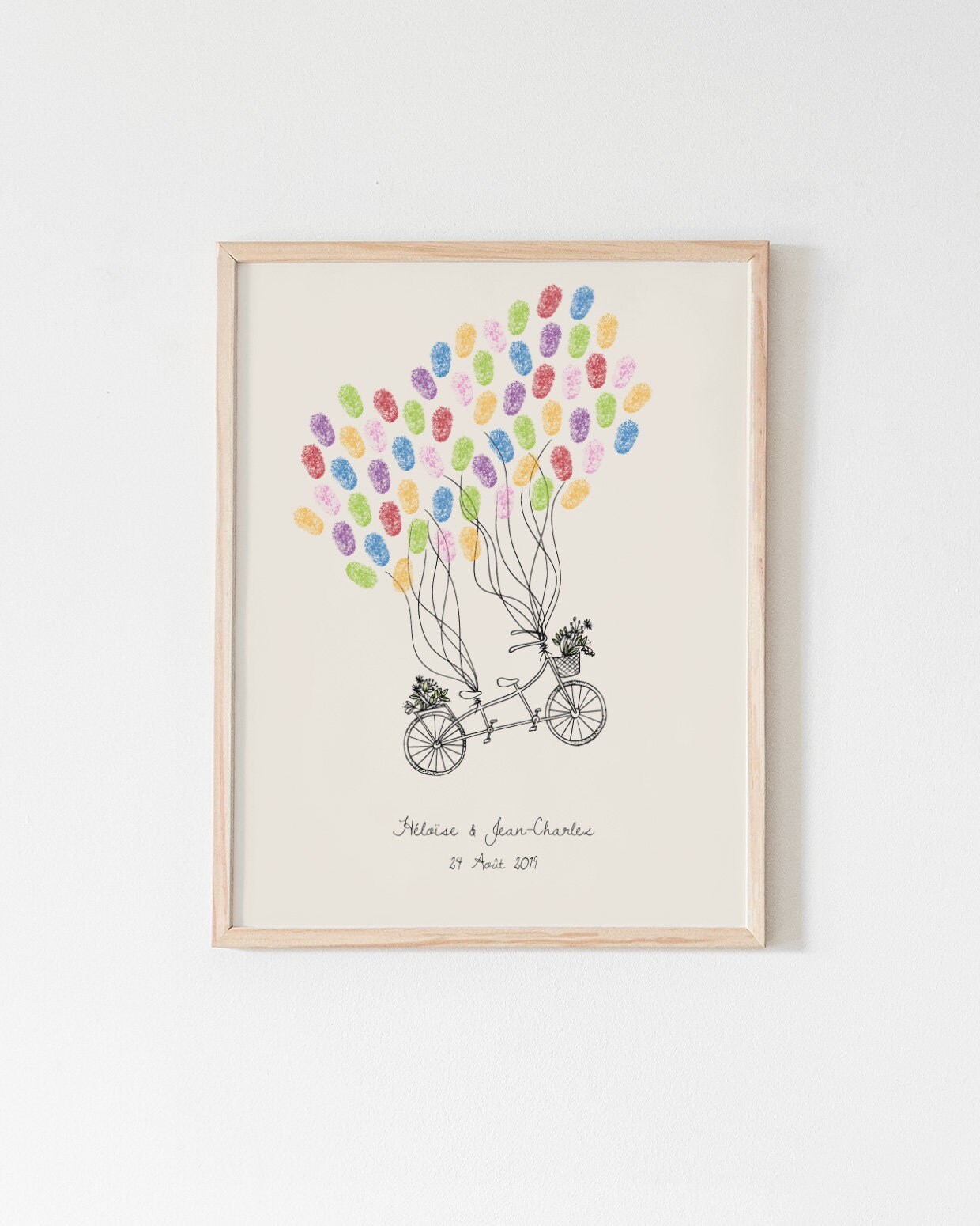 Arbre à Empreintes Tandem Personnalisé sur Carton Rigide ou Fichier Pdf