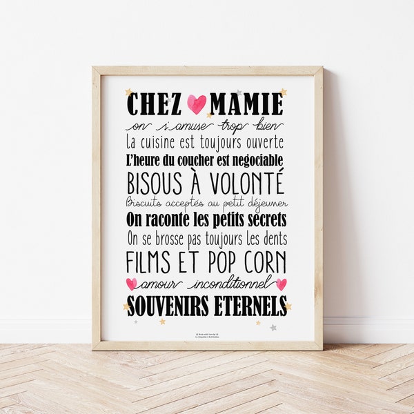 Affiche "Chez Mamie" ou "Chez Papi & Mamie"