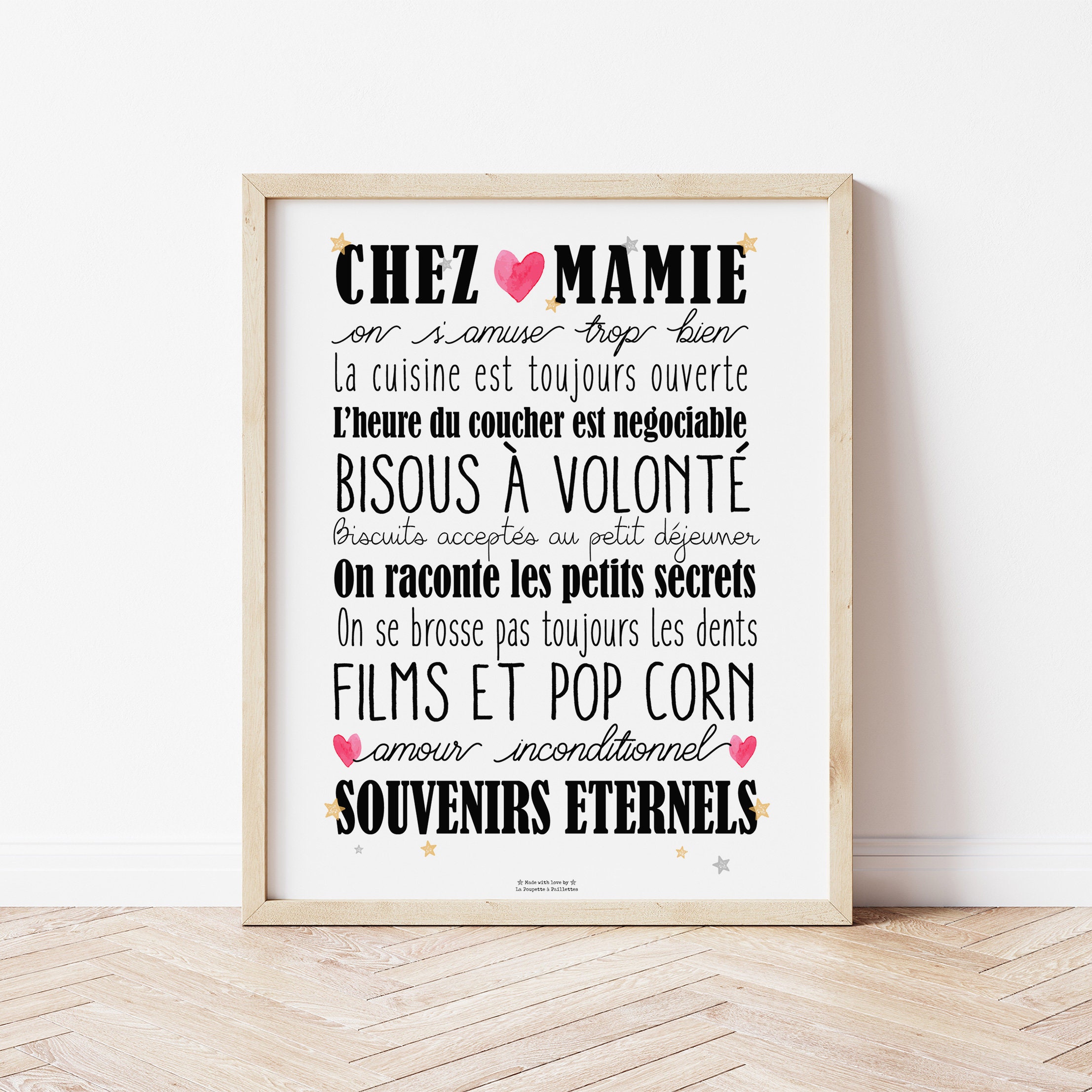 Affiche Chez papi & mamie personnalisable