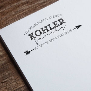 May include: A black and white return address stamp with the text "KOHLER family" and the address "123 Washington Avenue, St. Louis, Missouri 12345".