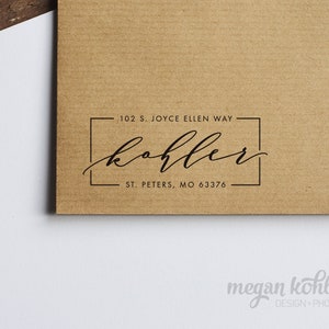 Modern Script Stamp | Wedding Stamp | Save the date | Self ink stamper | Wood handle | Housewarming Gift | Family Stamp | Homeowner Gift