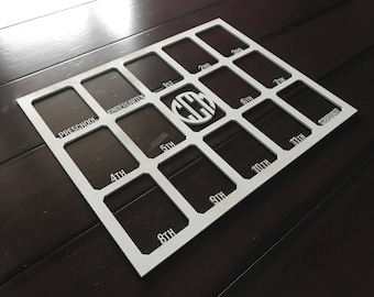 11x14 Wooden School Years Photo Mat - MAT ONLY - 2.5x3.5 photo inserts