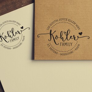 Cute Address Stamp | Wedding Stamp | Save the date | Self ink stamper | Wood handle | Housewarming Gift | Family Stamp | Homeowner Gift