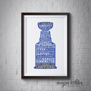 11x14 Printable - Blues Stanley Cup Champions 2019 Digital Poster - Kid&#39;s Room - Man Cave