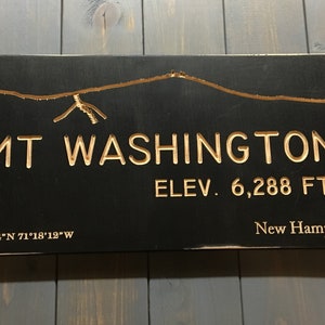 Mount Washington Elevation Sign