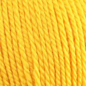 Yellow Corn (355) Bio Lana Organic Wool,Mondial Aran Wool,Yellow 4 Worsted Organic Wool,Yellow Aran Weight Organic Wool, Yellow Crochet Wool