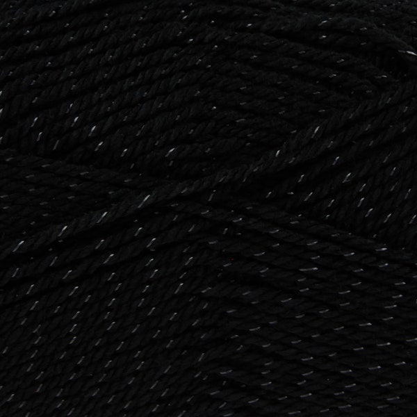Jet (480) Glitz DK, King Cole Double Knit, Black Glittery Yarn, Black Light Worsted, Black Glitter Yarn, Knitting Supplies, Crochet Supplies