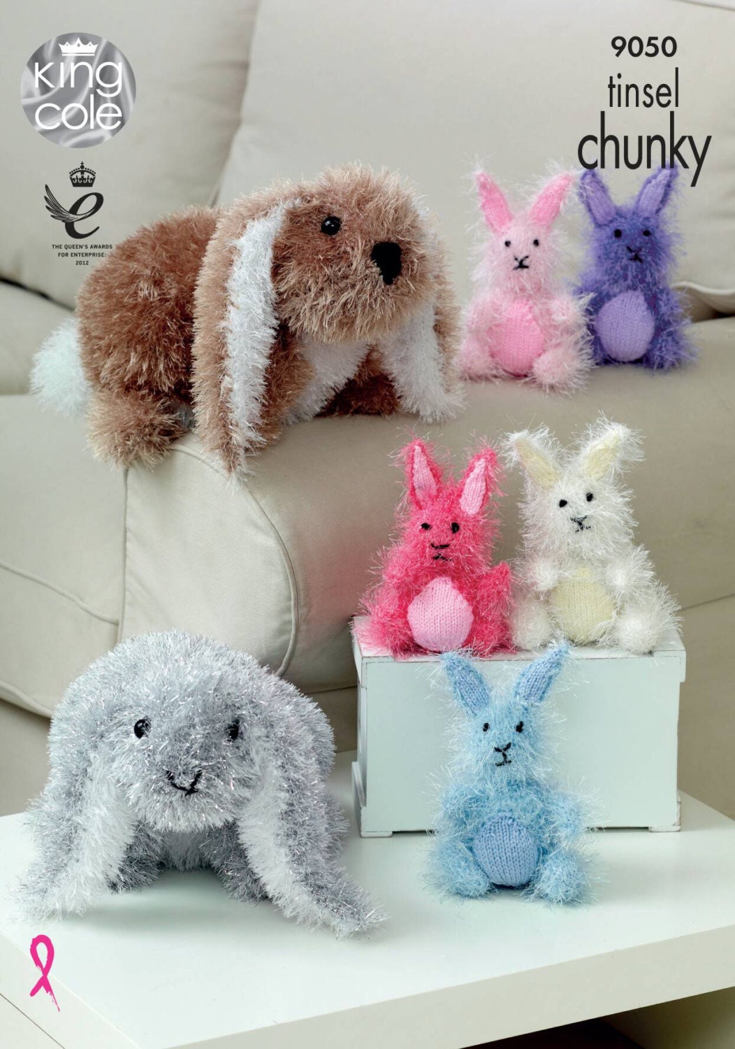King Cole Novety Toy Rabbits Knitting Pattern 9050 - Tinsel Chunky & DK King Cole Novety Toy Rabbits Knitting Pattern 9050 - Tinsel Chunky & DK