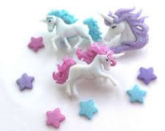 Magical Unicorns, Novelty Buttons, Dress It Up Unicorn Buttons, Cardmaking Embellishments, Scrapbooking Supplies