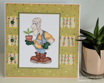 Tool Shed Ted Handmade Card, Gardening Card for Him, Retirement Card for Him, Birthday Card for Dad,Handmade Card for Uncle,Card for Brother