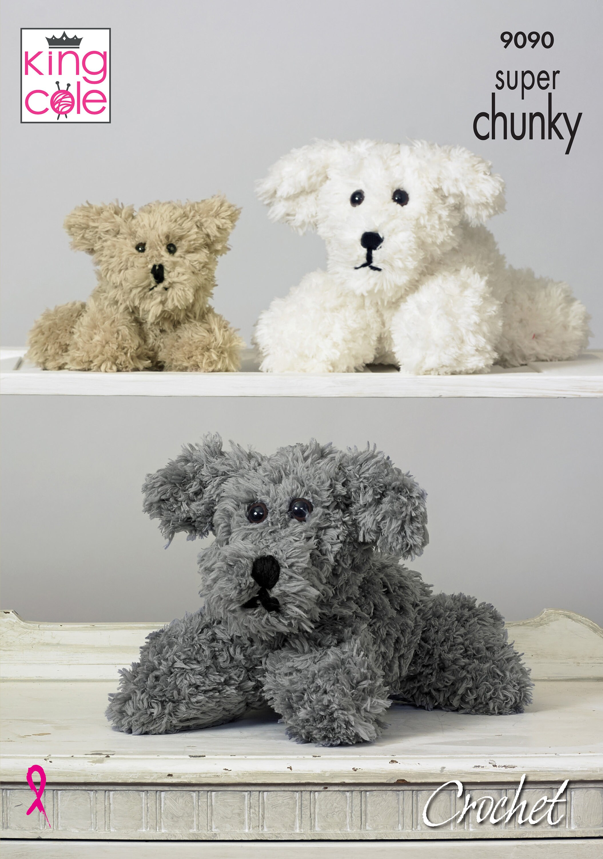 King Cole Novelty Toy Dogs Knitting Pattern 9188 - Super Chunky King Cole Novelty Toy Dogs Knitting Pattern 9188 - Super Chunky