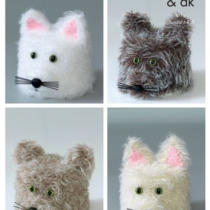 Cat Toilet Roll Holders Knitting Pattern, King Cole Cat Pttern, King Cole Knitting Pattern, Luxe Fur Knitting Pattern