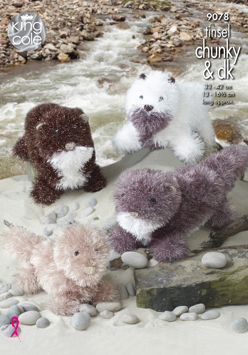 Otters Knitting Pattern King Cole Otter Pattern Tinsel Otter - Etsy UK