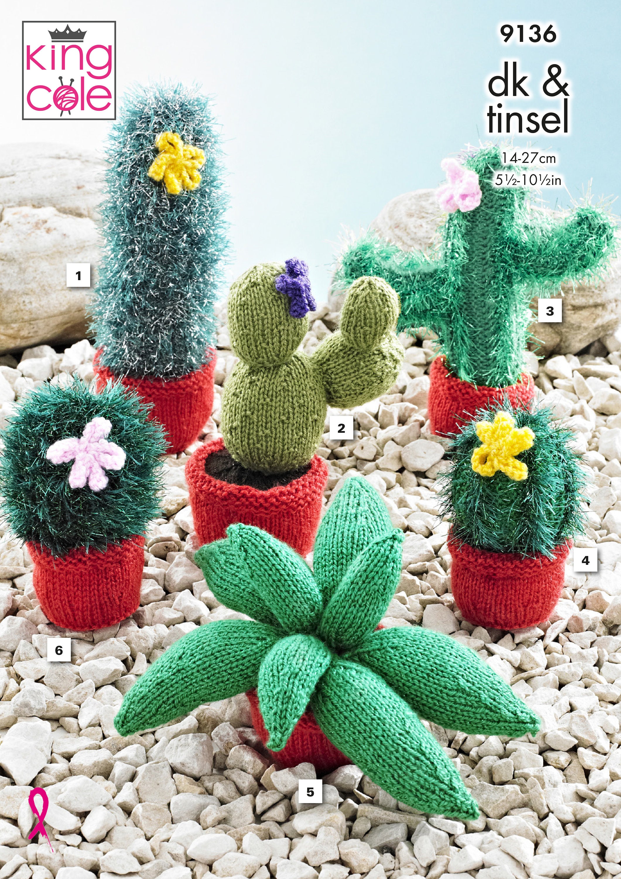King Cole Novelty Cactus Knitting Pattern 9136 - Tinsel Chunky King Cole Novelty Cactus Knitting Pattern 9136 - Tinsel Chunky