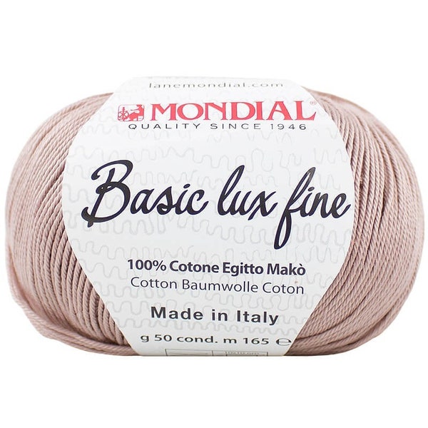 Pink Sand (233) Basic Lux Fine 4Ply Cotton, Lane Mondial 4Ply, Pink 4Ply Crochet Cotton, Pink 4 Ply, Suministros para tejer, Suministros para ganchillo