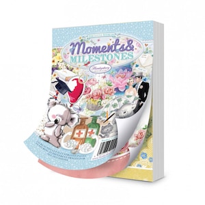 Petit livre de moments et de jalons, Hunkydory Crafts Petit livre, Images de fabrication de cartes, Cartes d’anniversaire, Toppers de cartes de mariage, Get Well Soon