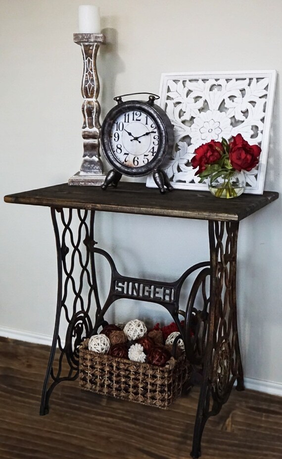 Repurposed Singer Sewing Machine End Table Etsy