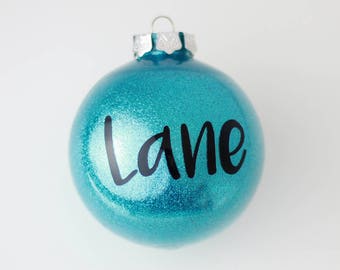 Personalised Shatterproof Christmas Bauble tree ornament, Name Bauble, Christmas Tree Decoration, glitter name baubles, xmas bauble